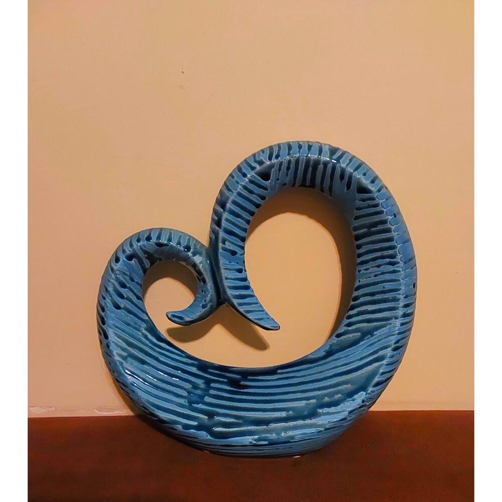 Blue Ceramic Looped Sculpture